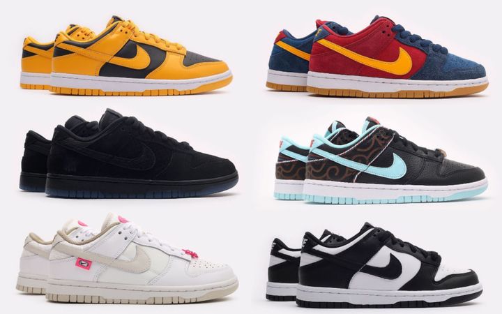 11 пар кроссовок Nike Dunk в ассортименте магазина Sneakerhead