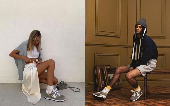 C чем носить New Balance 574. 33 примера из Pinterest