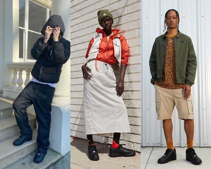 C чем носить черные кроссовки Nike Air Force 1 Low. 18 примеров из Pinterest